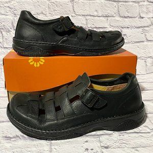 NEW Fisherman Sandals ZUMFOOT Black Leather Cork Foot COMFORT EU 47 US 14 $229